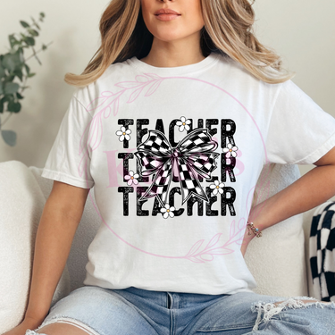 Checkered Teacher T-Shirt